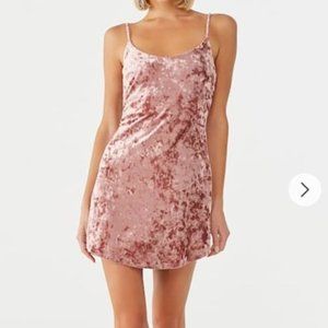 Forever 21 Blush Crushed Velvet Slip Dress